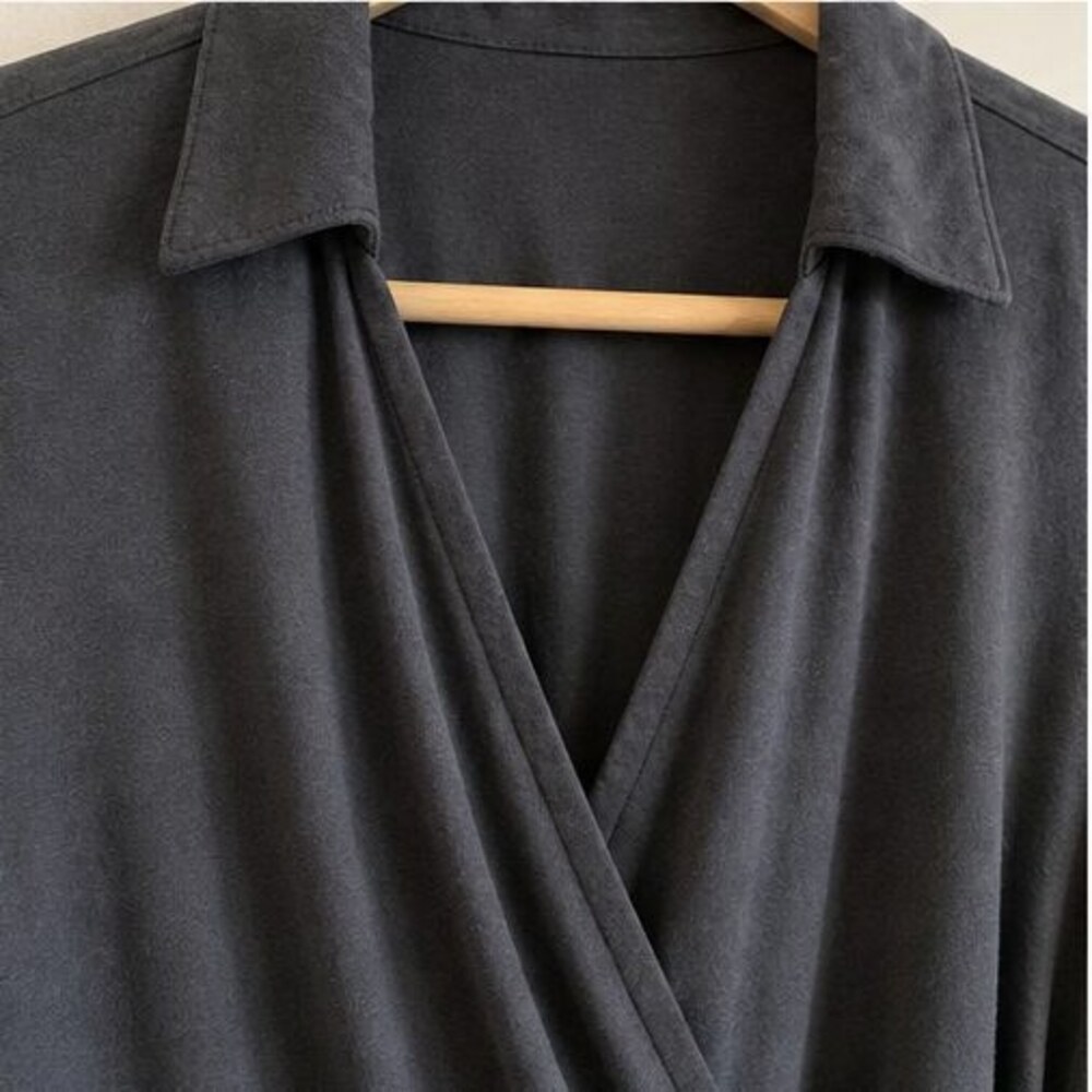 Charcoal Ruffle Blouse - Picture 4 of 6